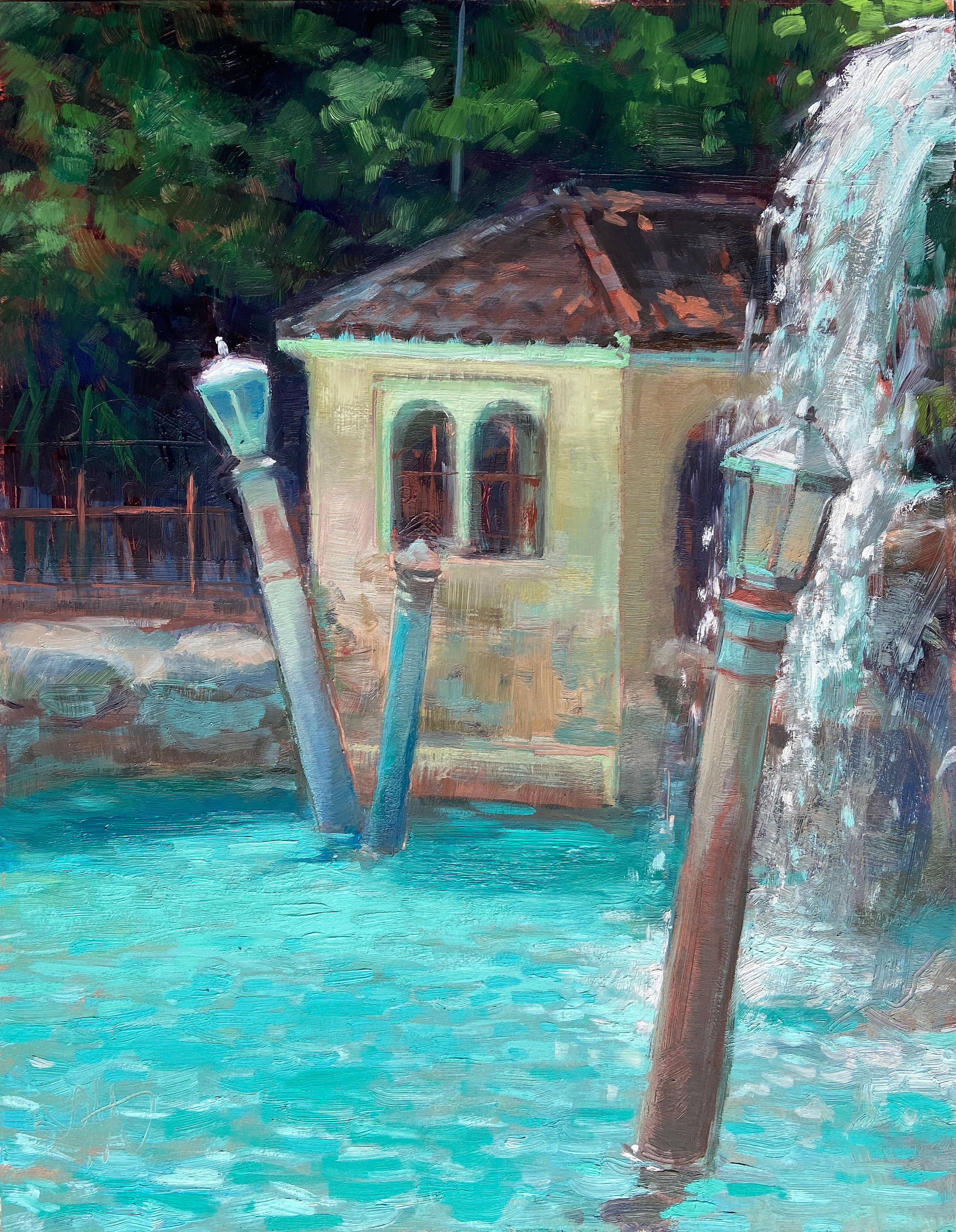 Venetian Poolside, 2021
14 x 11 in. Oil on Panel
Venetian Pool - Coral Gables, FL